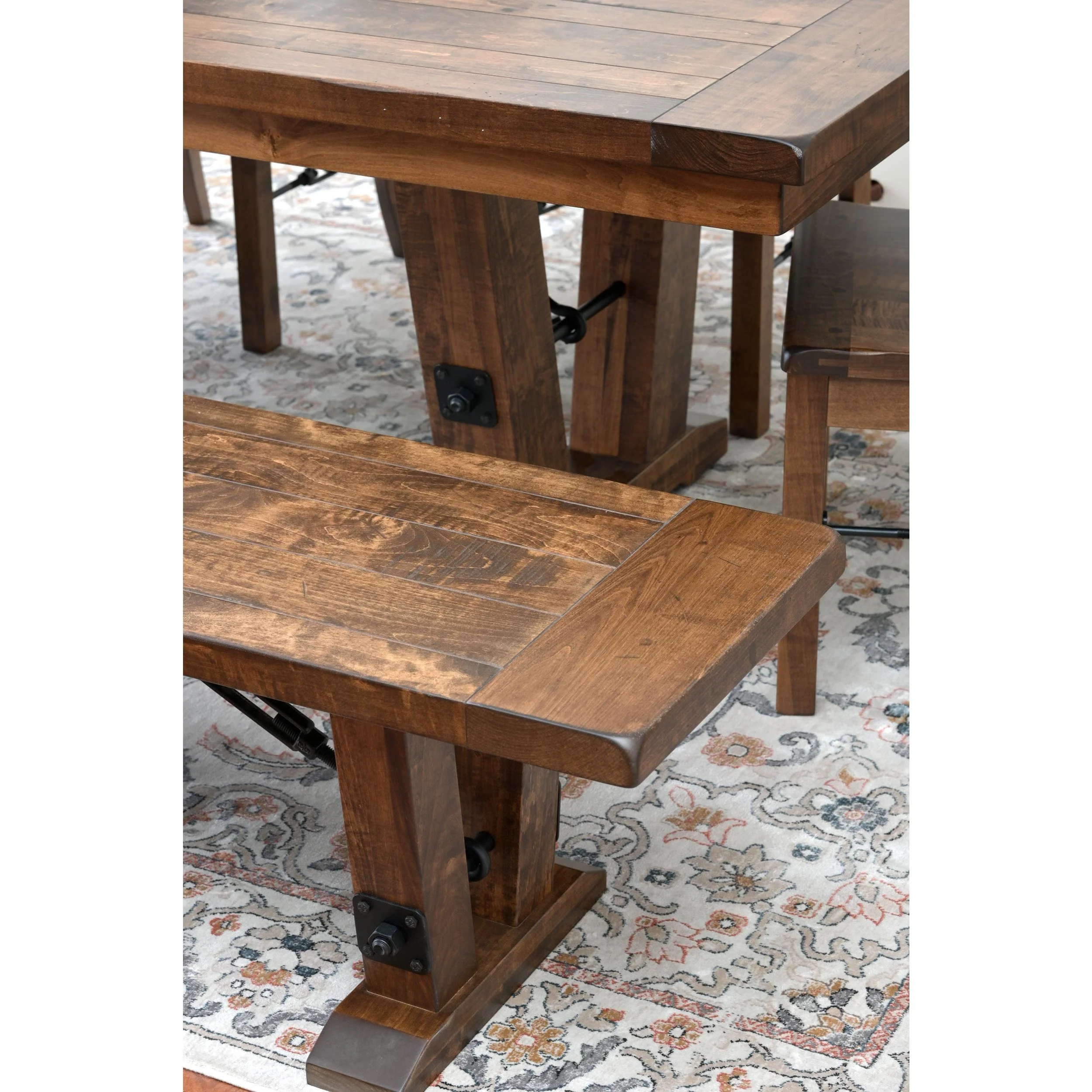 QW Amish Bayfield Plank Rustic 6pc Dining Set - Image 5